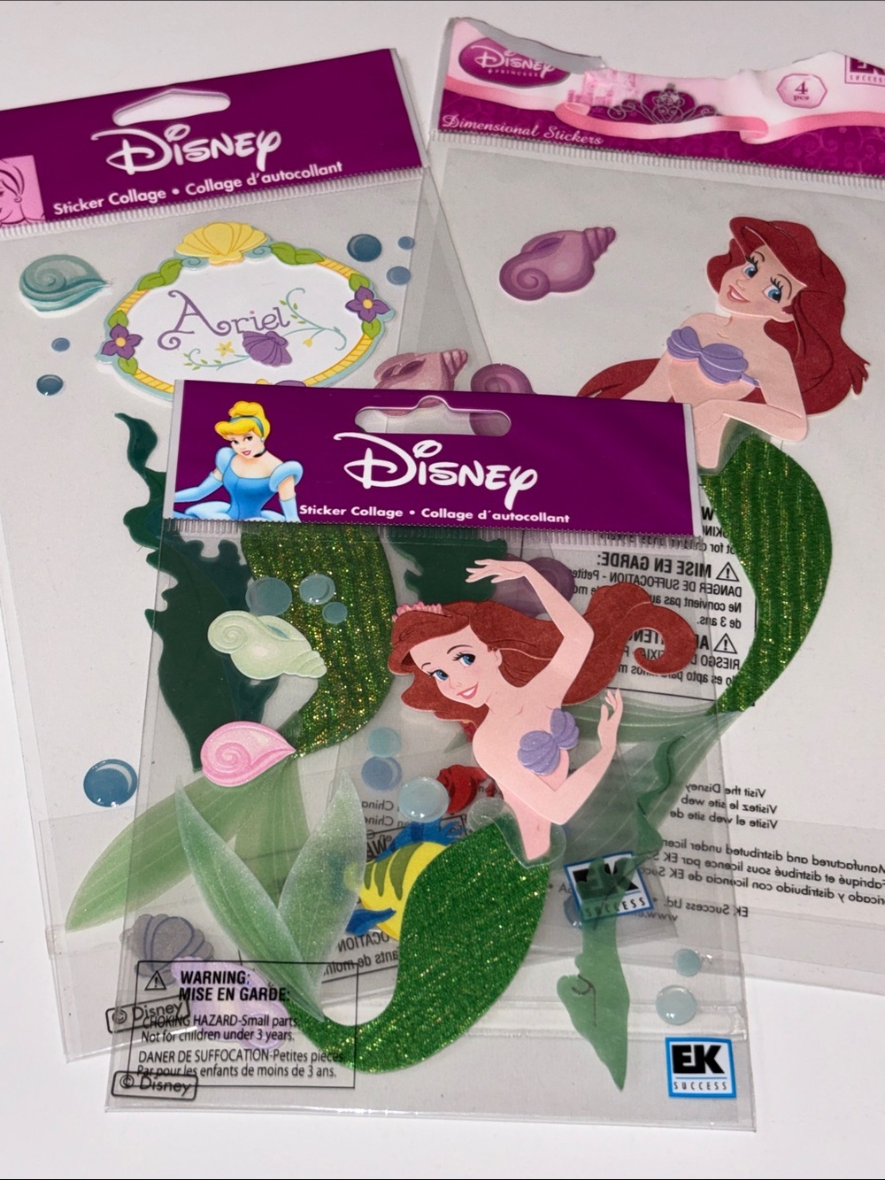 Disney Ariel Glitter Mermaid Sticker Set Disney Scrapbook Ariel Embellishments